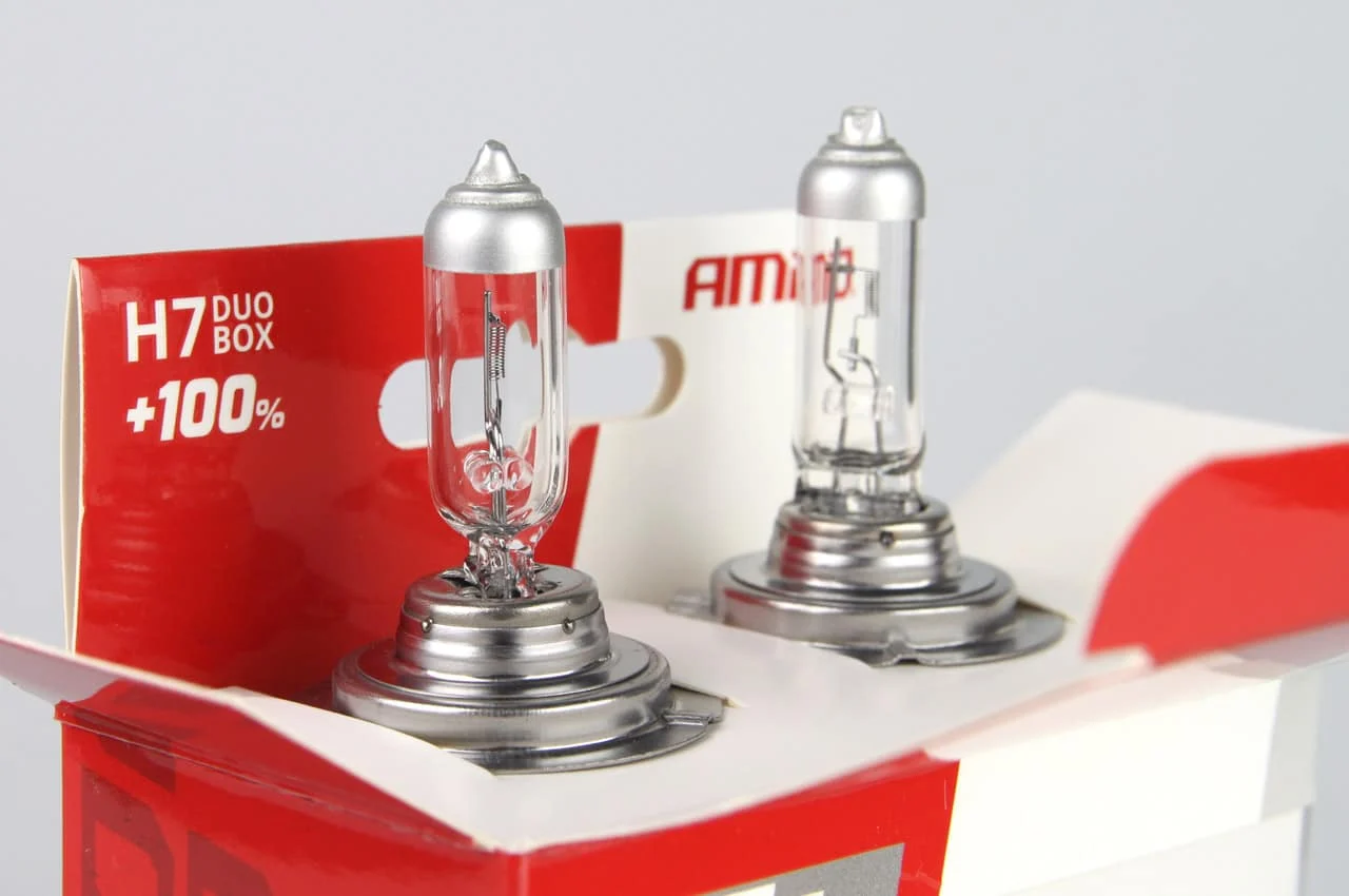 AMIO – Set becuri cu halogen H7 12V 55W LumiTec SILVER + 100% DUO BOX