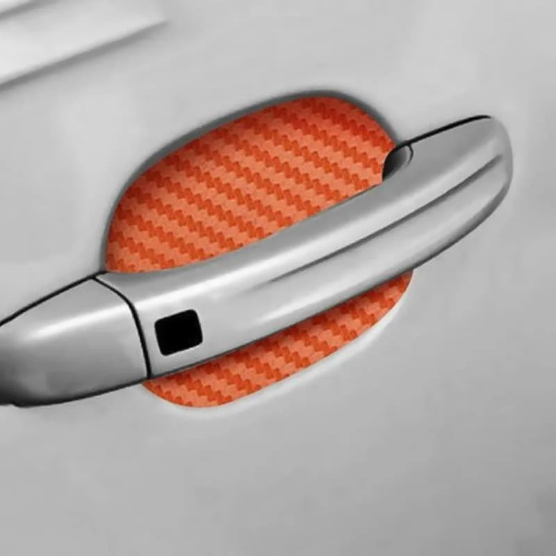 AVEX – Set 4 bucati protectie zgarieturi manere usa din autocolant carbon 3D Orange