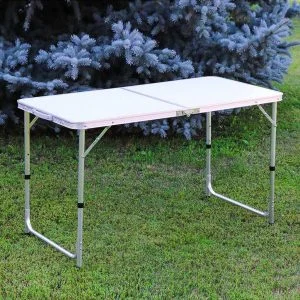 AVEX – Masa Pliabila din aluminiu cu blat MDF pentru picnic, dimensiune 120 x 60 cm
