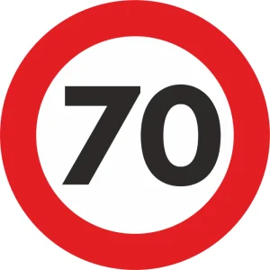 AVEX – Autocolant Sticker "Limita Viteza" Reflectorizant 70km/h