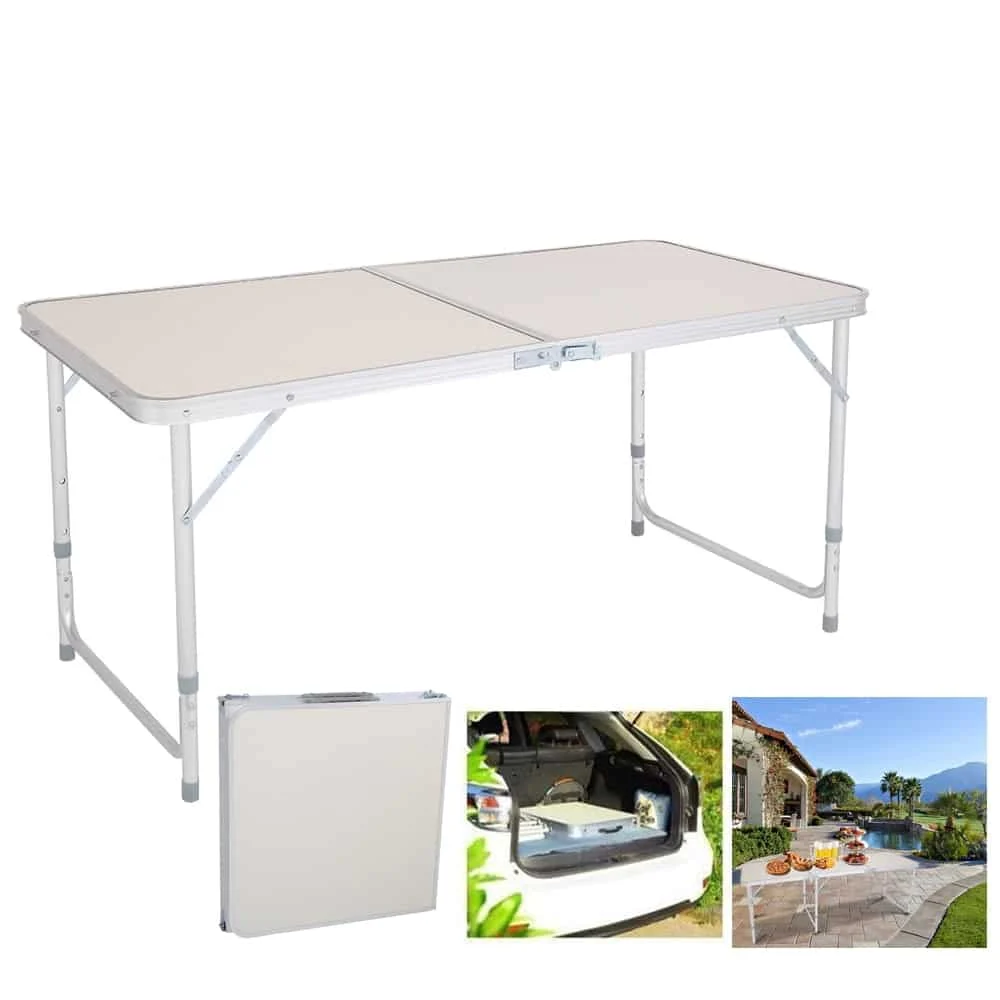 AVEX – Masa Pliabila din aluminiu cu blat MDF pentru picnic, dimensiune 120 x 60 cm