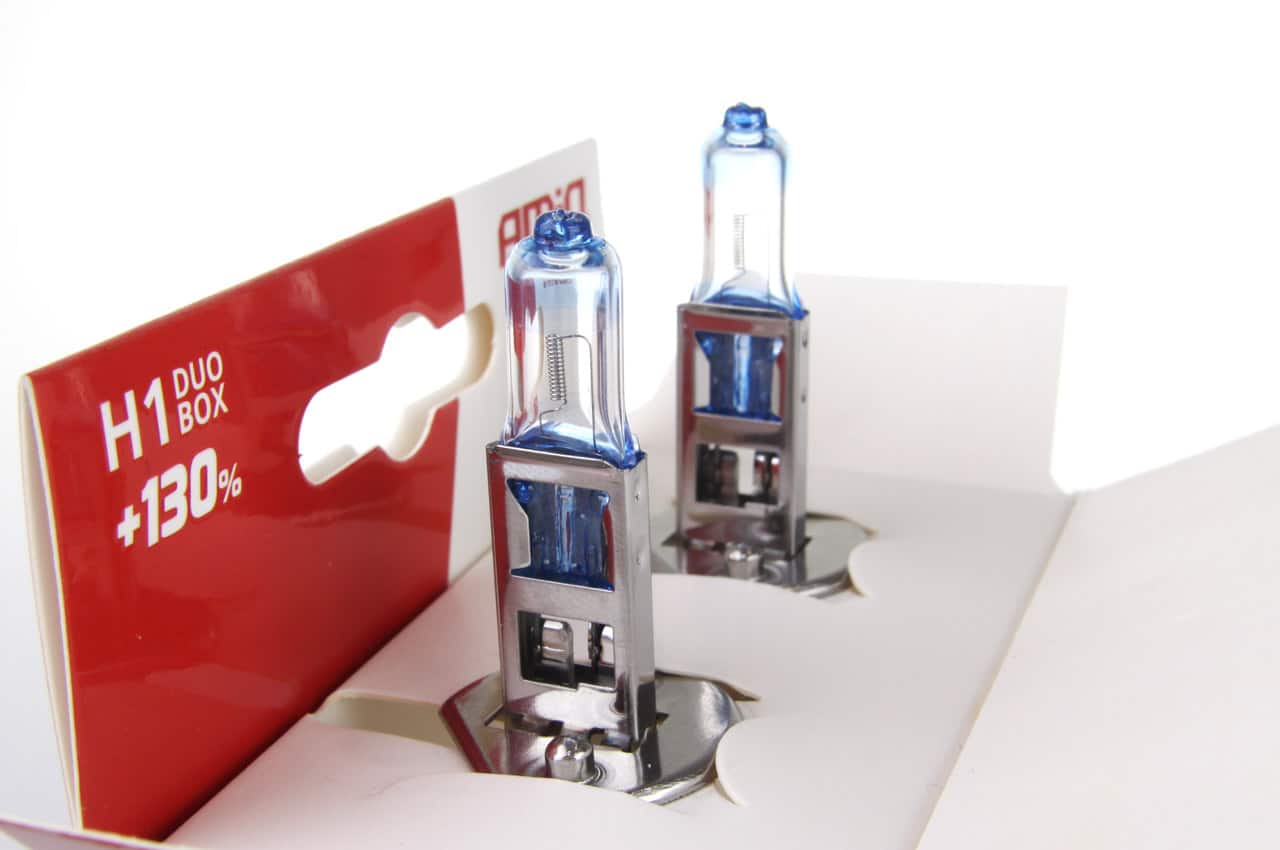 AMIO – Set becuri cu halogen H1 12V 55W LumiTec LIMITED + 130% DUO BOX