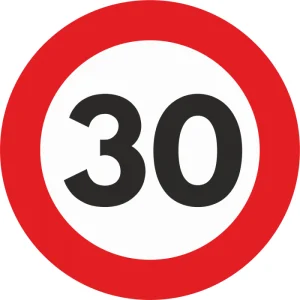 AVEX – Autocolant Sticker "Limita Viteza" Reflectorizant 30km/h