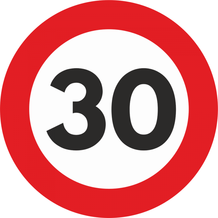 AVEX – Autocolant Sticker "Limita Viteza" Reflectorizant 30km/h