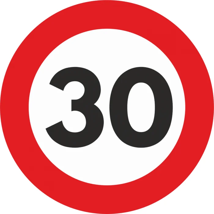 AVEX – Autocolant Sticker "Limita Viteza" Reflectorizant 30km/h