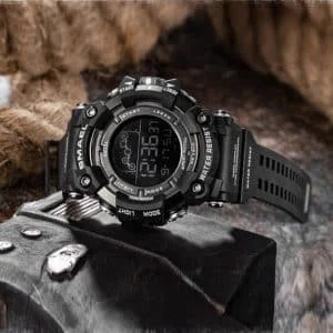AVEX – Ceas Militar pentru barbati, SMAEL, impermeabil, afisaj LED, culoare Negru