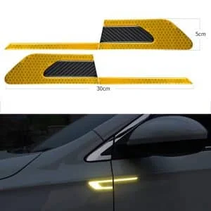 AVEX – Set 2 stickere reflectorizante BUMERANG cu insertie Carbon 5D, culoare Galben
