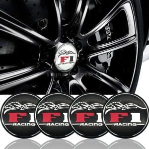 AVEX – Set 4 buc. ornament central janta, model "F1 Black", diametru 5cm