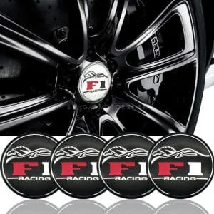 AVEX – Set 4 buc. ornament central janta, model "F1 Black", diametru 5cm