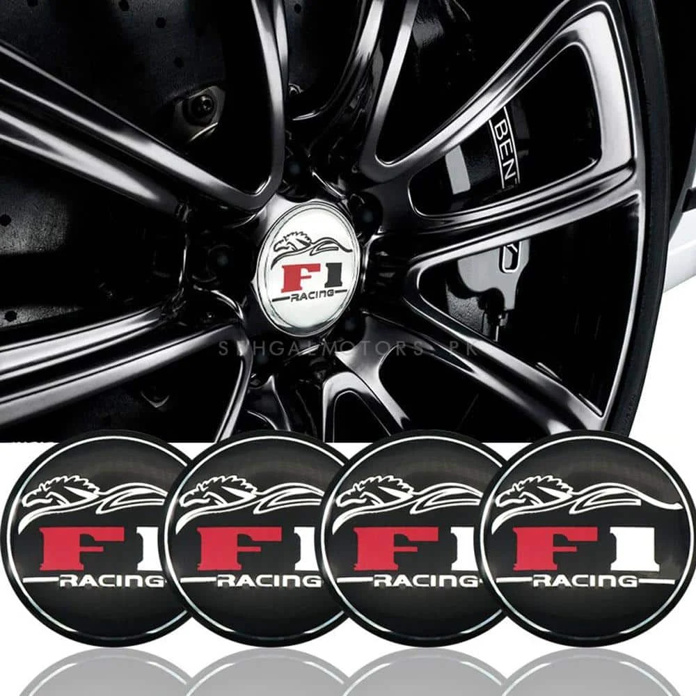 AVEX – Set 4 buc. ornament central janta, model "F1 Black", diametru 5cm