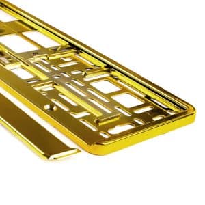 AMIO – Suport numar inmatriculare din plastic, calitate Premium, culoare AURIU