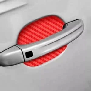 AVEX – Set 4 bucati protectie zgarieturi manere usa din autocolant carbon 3D Rosu