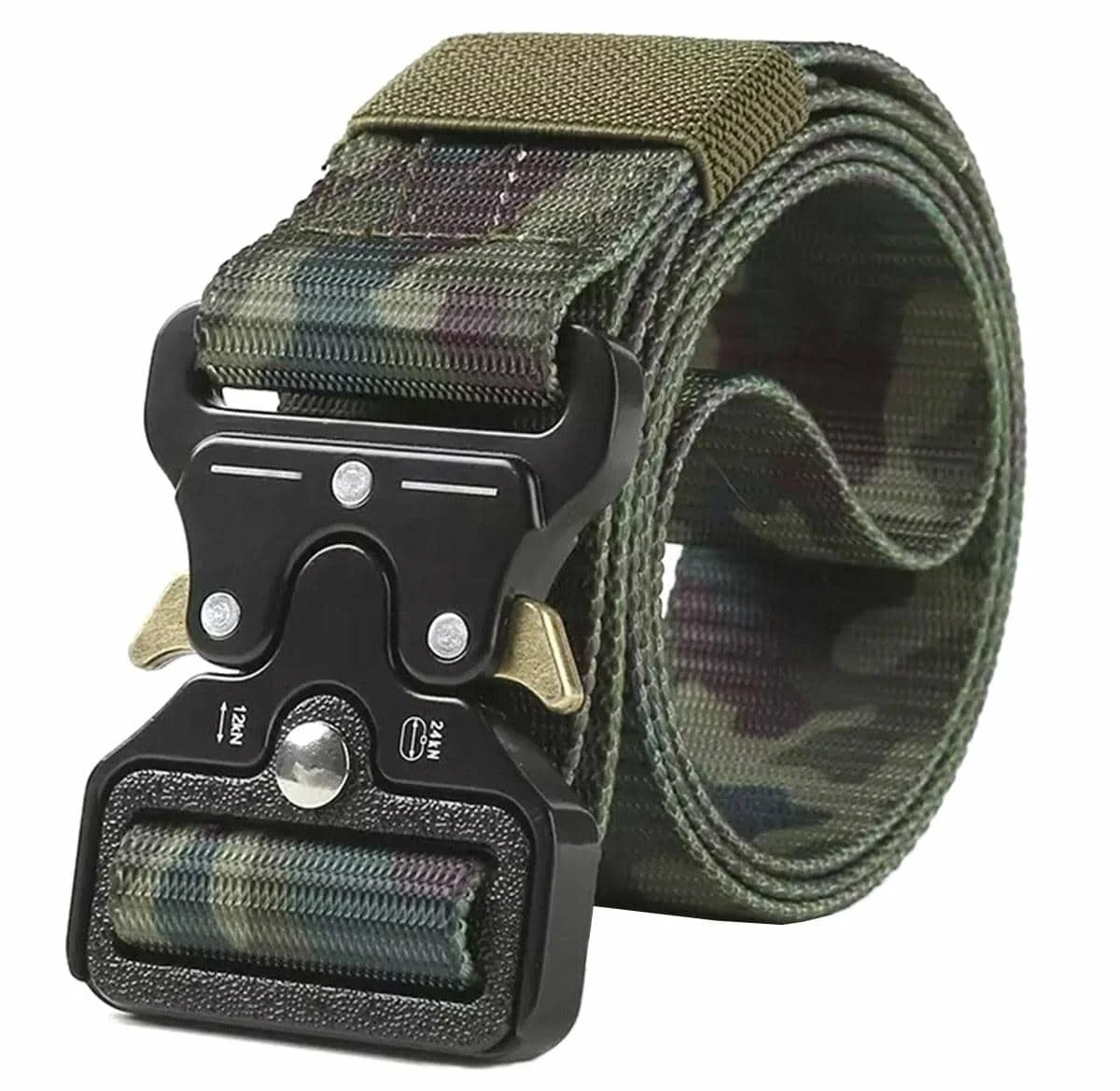 AVEX – Curea Tactica pentru pantaloni, culoare Camuflaj cu catarama Neagra