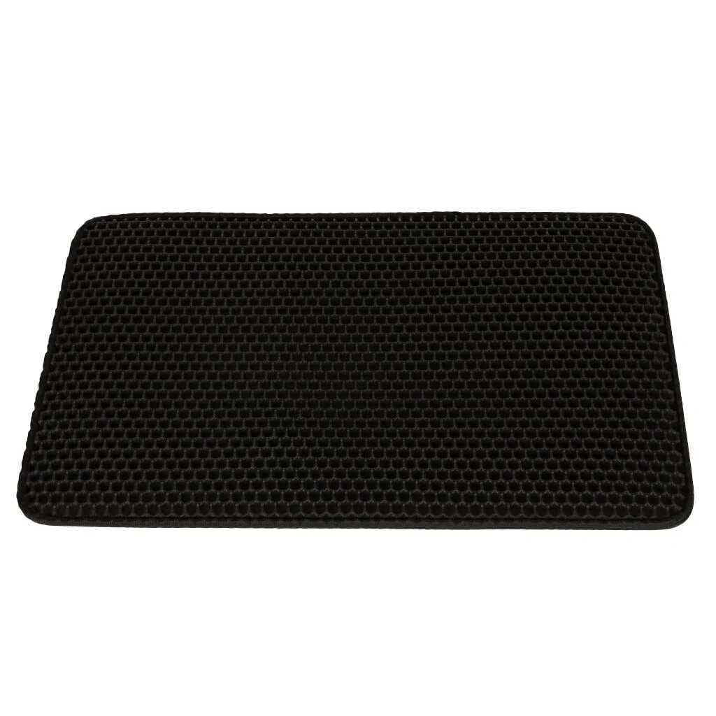 AVEX – Covoras impermeabil pentru litiera pisici, dimensiune 40 x 60 cm, dublu strat, culoare Neagra