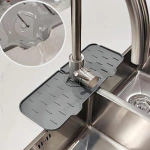 AVEX – Covoras din silicon anti picurator pentru lavoare, dimensiune 36,5 x 14 cm, culoare Gri
