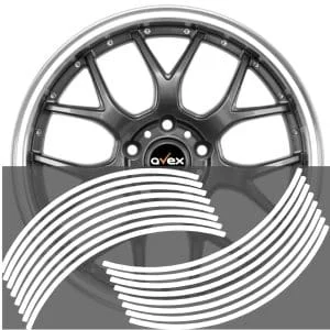 AVEX – Set 16 inele din autocolant pentru jante culoare Alb Lucios