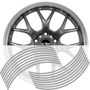 AVEX – Set 16 inele din autocolant pentru jante culoare Argintiu Lucios