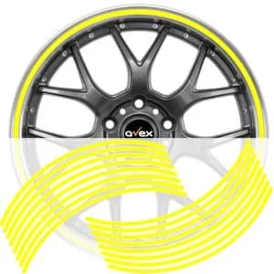 AVEX – Set 16 inele din autocolant pentru jante culoare Galben Lucios