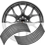 Set 16 inele din autocolant pentru jante culoare Negru Lucios