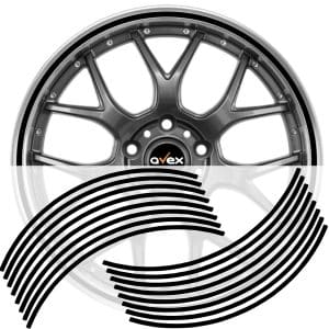 AVEX – Set 16 inele din autocolant pentru jante culoare Negru Lucios