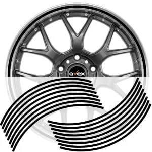 AVEX – Set 16 inele din autocolant pentru jante culoare Negru Lucios