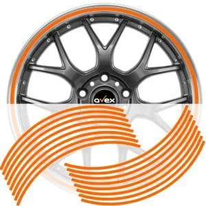 AVEX – Set 16 inele din autocolant pentru jante culoare Orange Lucios