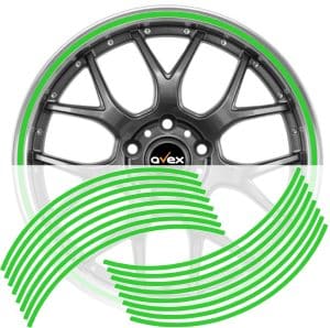 AVEX – Set 16 inele din autocolant pentru jante culoare Verde Lucios