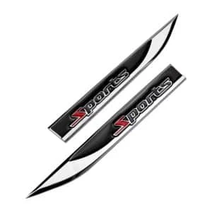 AVEX – Set 2 embleme auto metalice SPORTS, reliefate 3D, dimensiune 14.6 x 1,8 cm