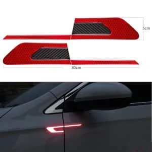 AVEX – Set 2 stickere reflectorizante BUMERANG cu insertie Carbon 5D, culoare Rosie