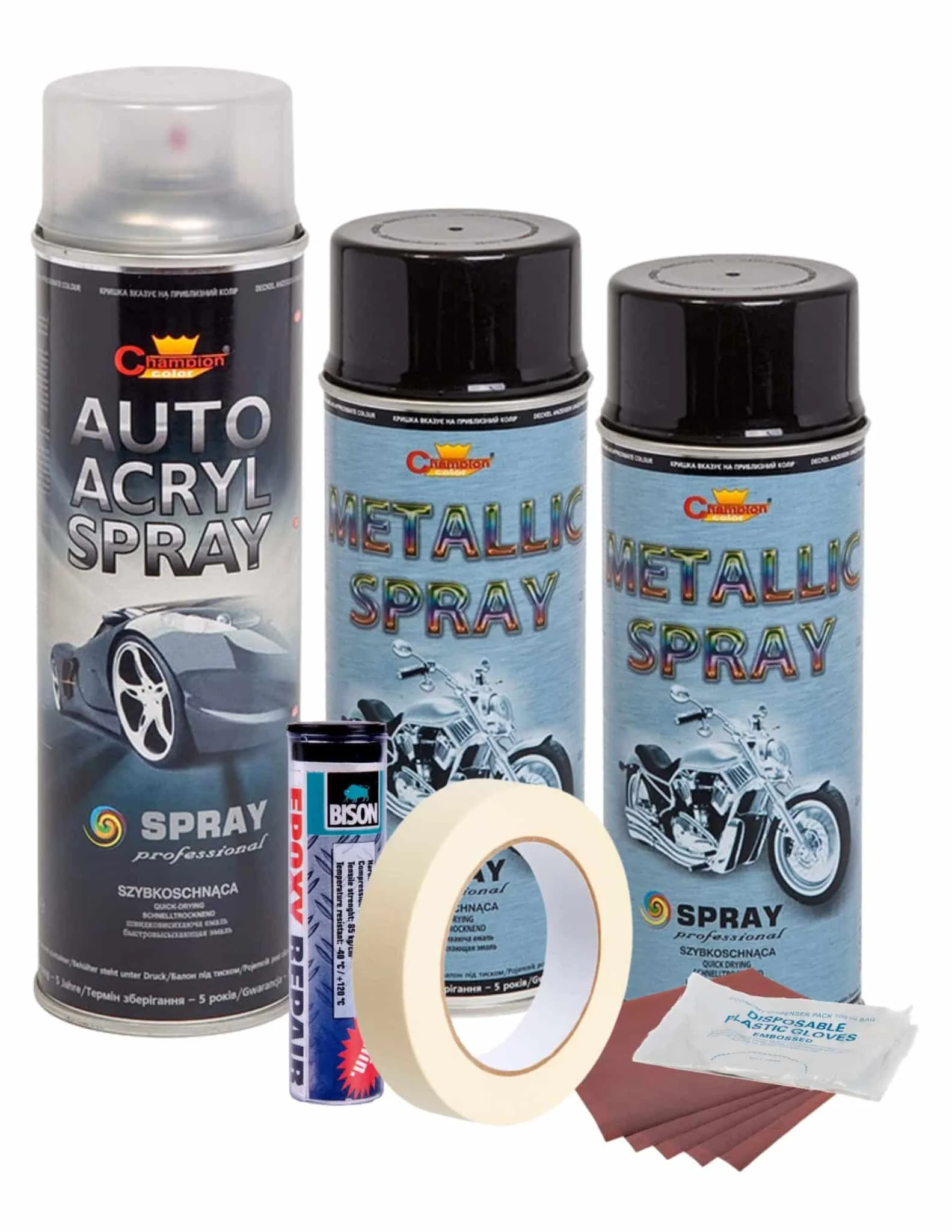 AVEX – Kit complet reparatie si vopsire jante culoare Negru Metalizat, V2