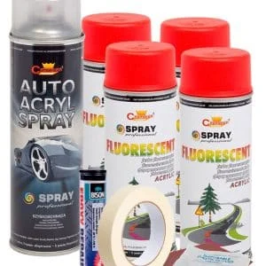 AVEX – Kit complet reparatie si vopsire jante culoare Rosu Fluorescent, V4