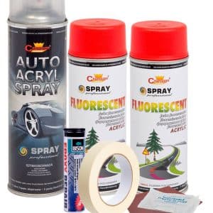 AVEX – Kit complet reparatie si vopsire jante culoare Rosu Fluorescent, V2