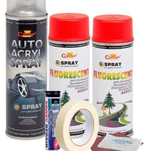 AVEX – Kit complet reparatie si vopsire jante culoare Rosu Fluorescent, V2
