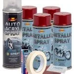 Kit complet reparatie si vopsire jante culoare Rosu Burgundy Metalizat, V4