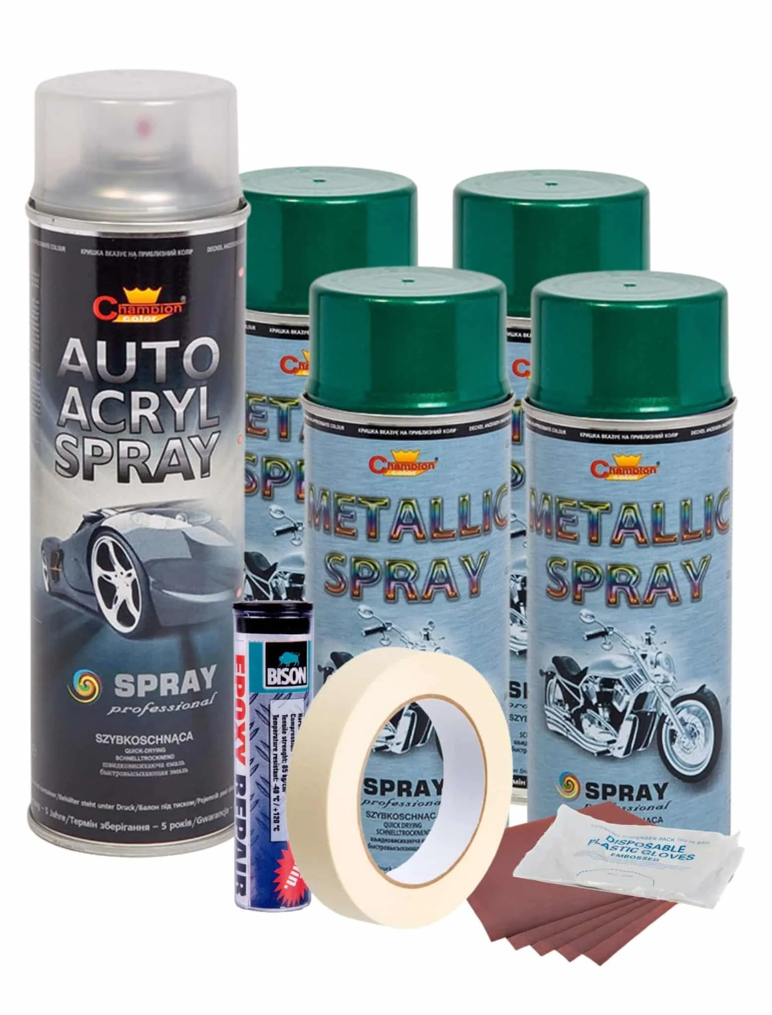 AVEX – Kit complet reparatie si vopsire jante culoare Verde Metalizat, V4