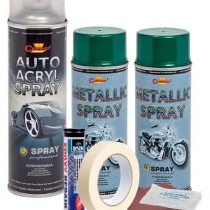 AVEX – Kit complet reparatie si vopsire jante culoare Verde Metalizat, V2