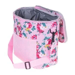 AVEX – Geanta termoizolanta pentru picnic sau plaja, capacitate 11l, culoare Roz cu flori