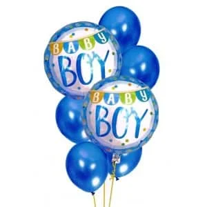 AVEX – Set 7 buc. baloane pentru Zi de Nastere Baieti, culoare Albastra, 30 46cm