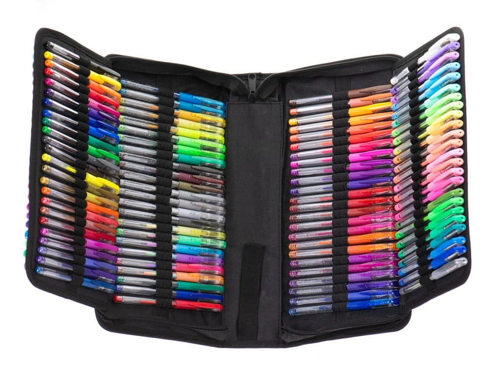 AVEX – Set 242 piese, Pixuri cu gel multicolor + Rezerve + Carte de colorat + Penar