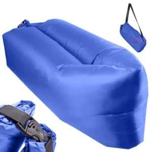 AVEX – Saltea Autogonflabila "Lazy Bag" tip sezlong, 230 x 70cm, culoare Bleumarin, pentru camping, plaja sau piscina