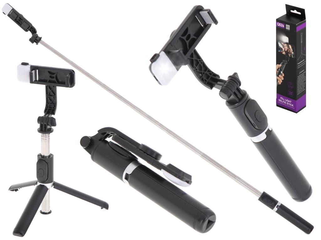 AVEX – Set 3in1, Selfie Stick cu Lampa LED si Trepied, conectare Bluetooth, alimentare USB