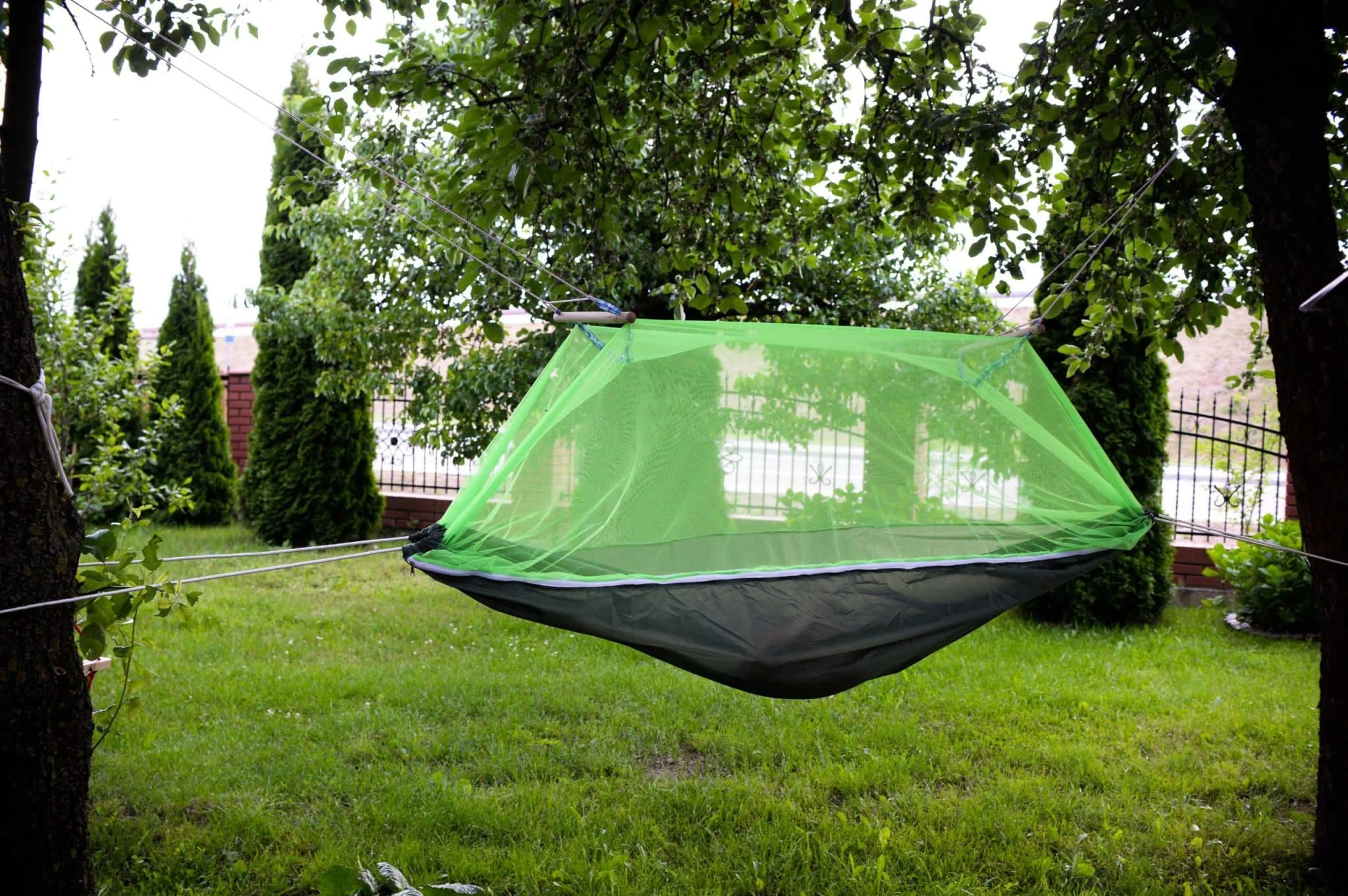 AVEX – Hamac de Camping Dublu (2 persoane), 200 x 100 cm + Plasa de tantari, culoare Verde