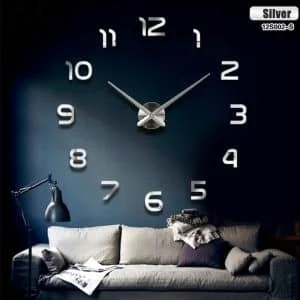 AVEX – Ceas Mare de perete cu 12 cifre Argintii, 80 120 cm