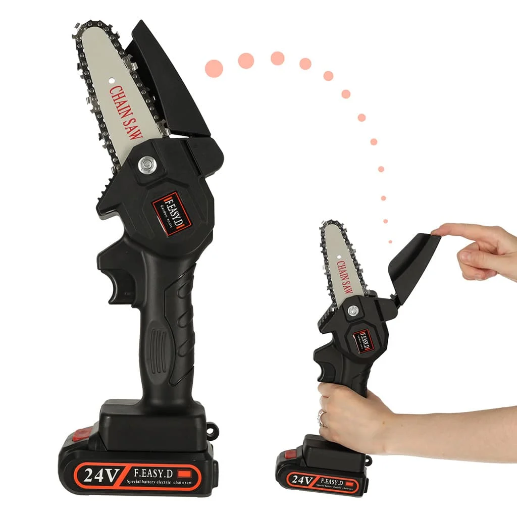 AVEX – Mini ferastrau electric cu lant, baterie de 24V si valiza de transport