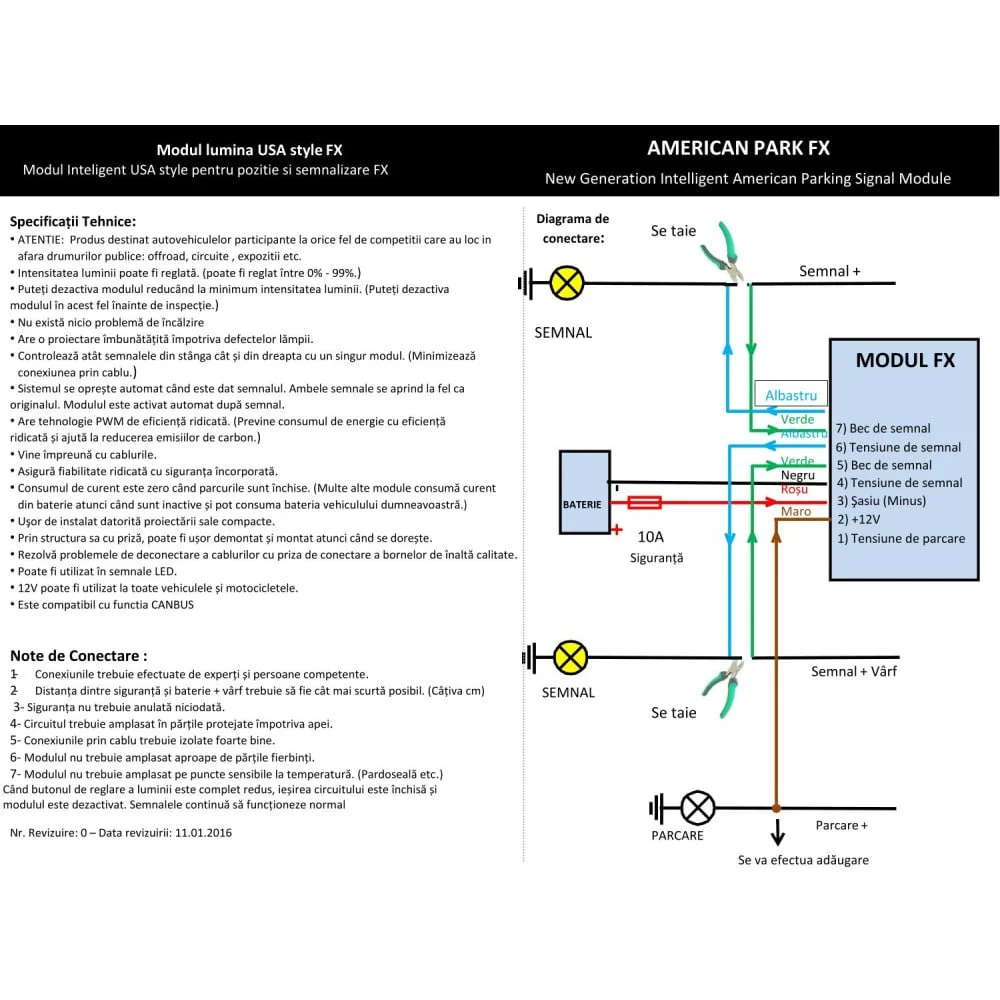 AVEX – Modul pozitie si semnalizare Model "US STYLE", alimentare 12V