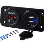 Panou electric suplimentar impermeabil pentru vehicule Off Road, ATV, SSV, tensiune 12-24V, 2 x USB si Voltmetru