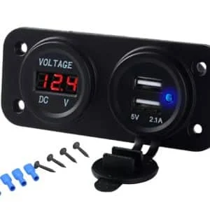 AVEX – Panou electric suplimentar impermeabil pentru vehicule Off Road, ATV, SSV, tensiune 12 24V, 2 x USB si Voltmetru