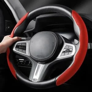 AVEX – Set 2 ornamente volan finisaj ALCANTARA ROSU, dimensiune universala