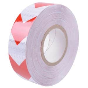 AVEX – Banda reflectorizanta adeziva tip fagure SAGEATA ROSU ALB (rola 5cm x 25m)