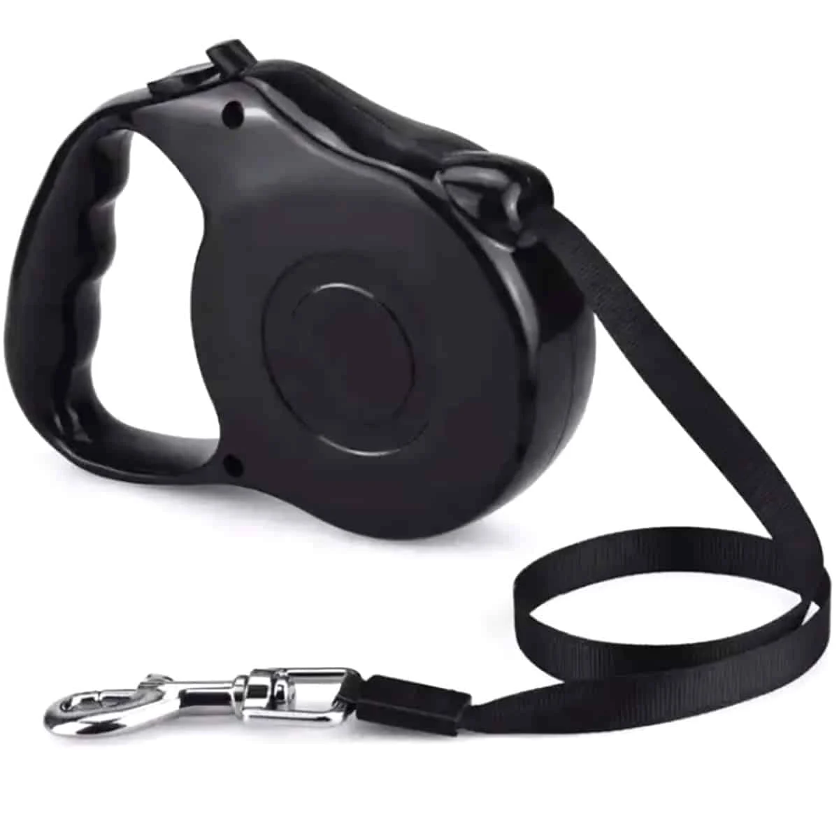 AVEX – Lesa Retractabila Automata cu carabina pentru caini, lungime sfoara 5m, culoare Neagra